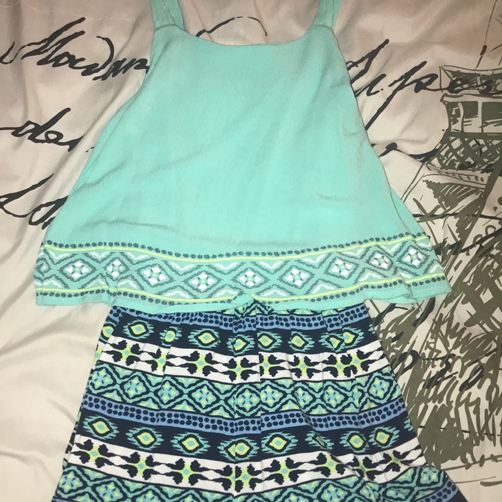 Teal romper for girls